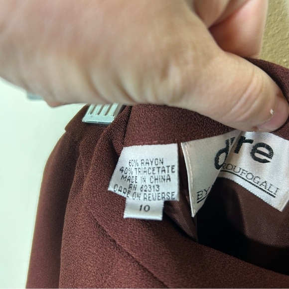 Vintage D'ore by Della Roufogali Brown Pencil Skirt Size 10 - Picture 4 of 7